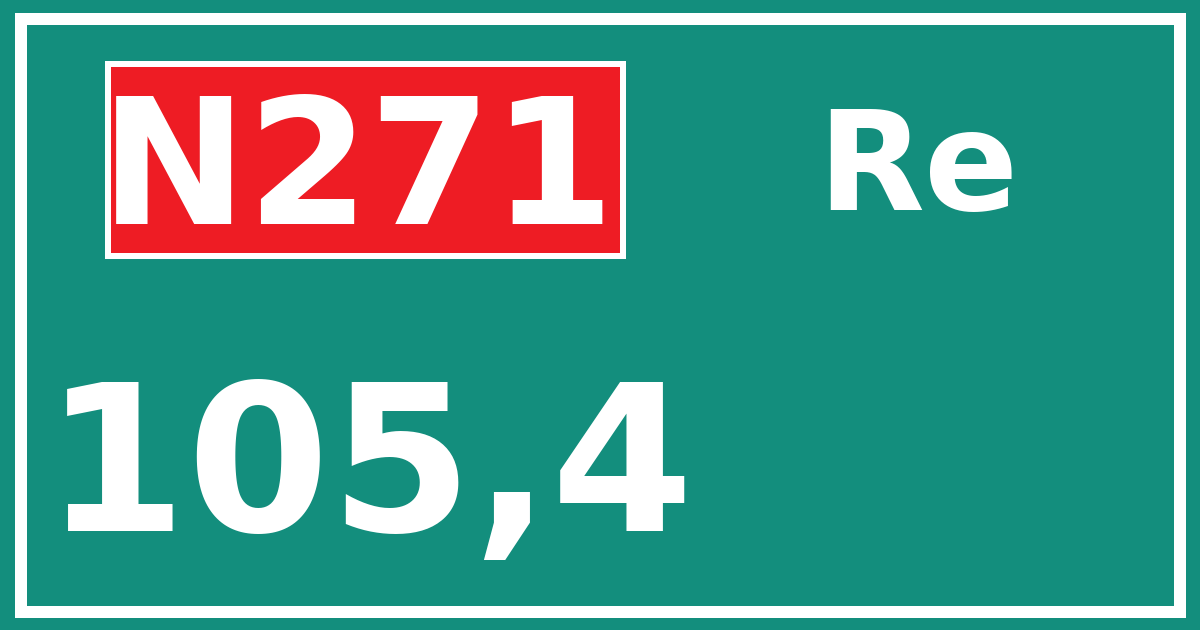Hectometerbord N271 105,4 zijde Re