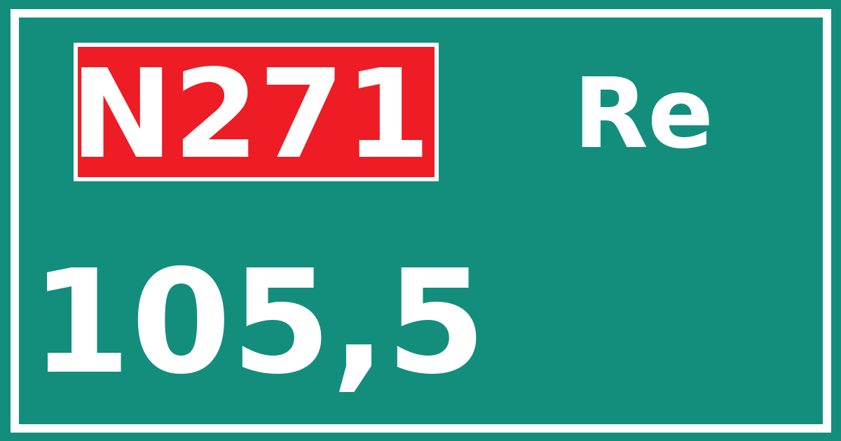 Hectometerbord N271 105,5 zijde Re