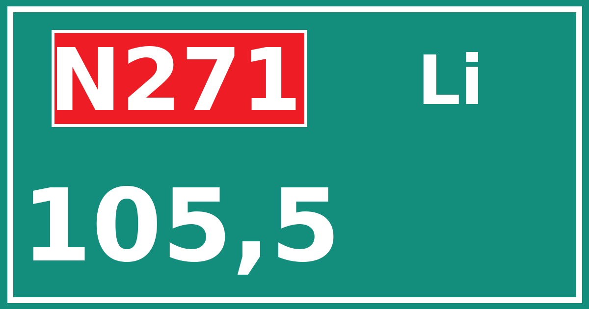 Hectometerbord N271 105,5 zijde Li