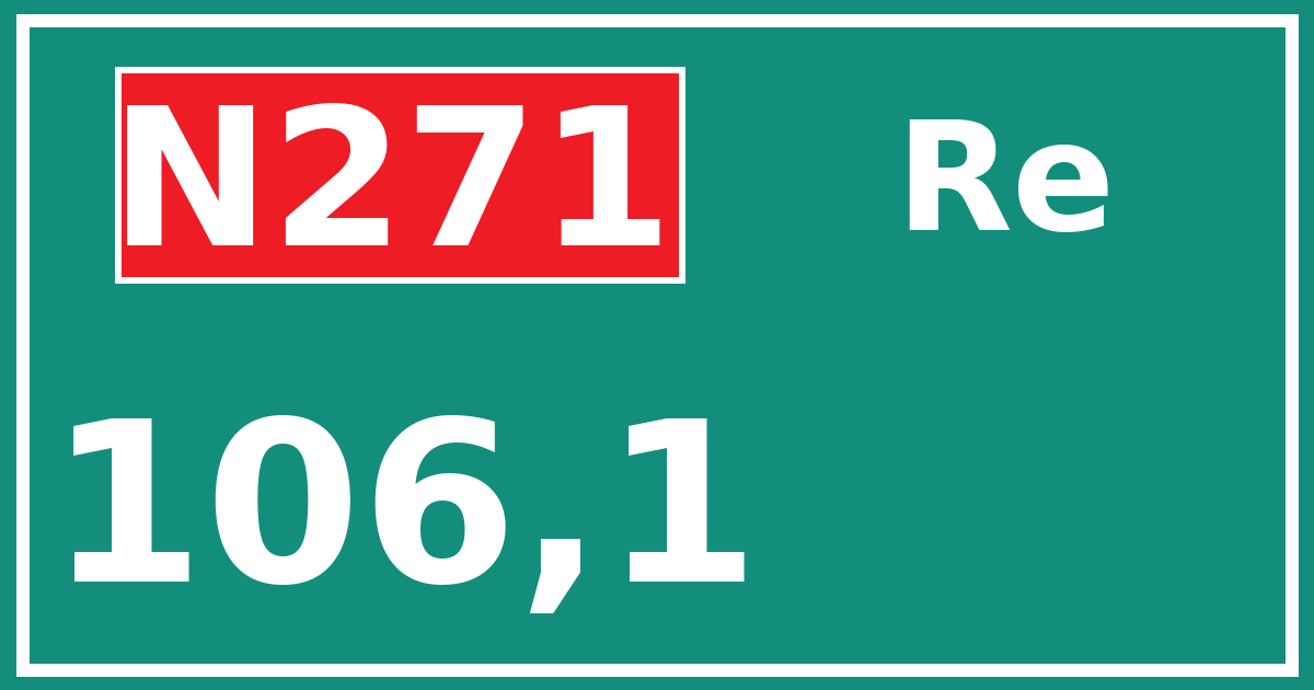 Hectometerbord N271 106,1 zijde Re