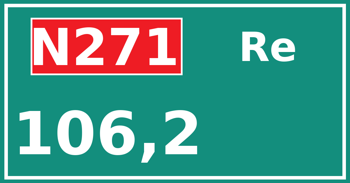 Hectometerbord N271 106,2 zijde Re