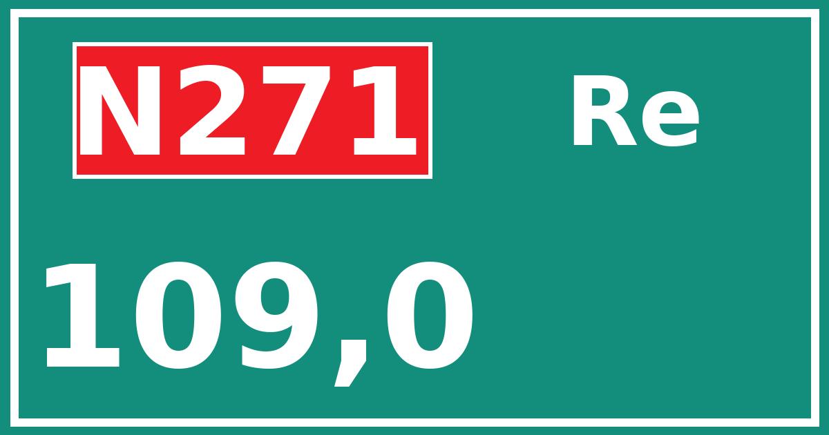 Hectometerbord N271 109,0 zijde Re