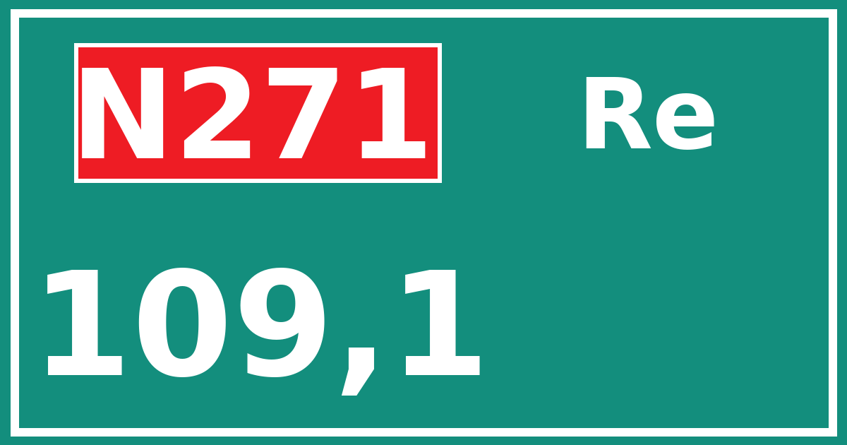 Hectometerbord N271 109,1 zijde Re