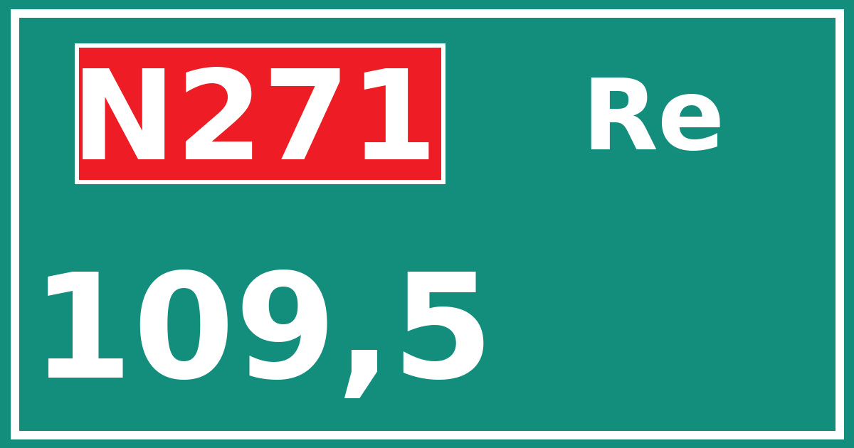 Hectometerbord N271 109,5 zijde Re