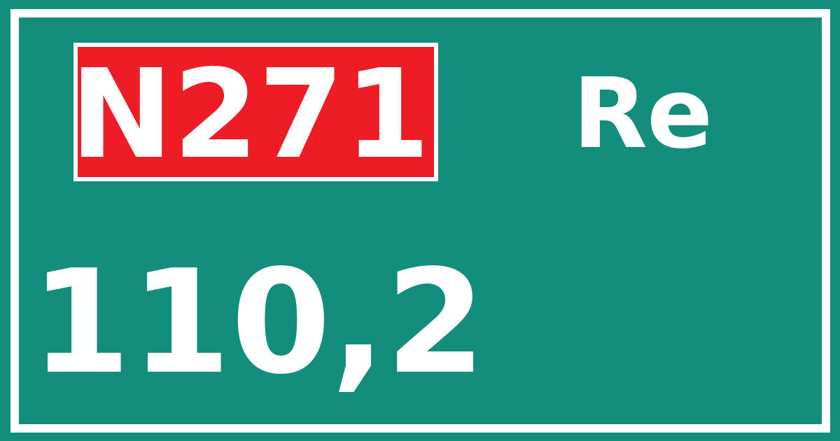 Hectometerbord N271 110,2 zijde Re