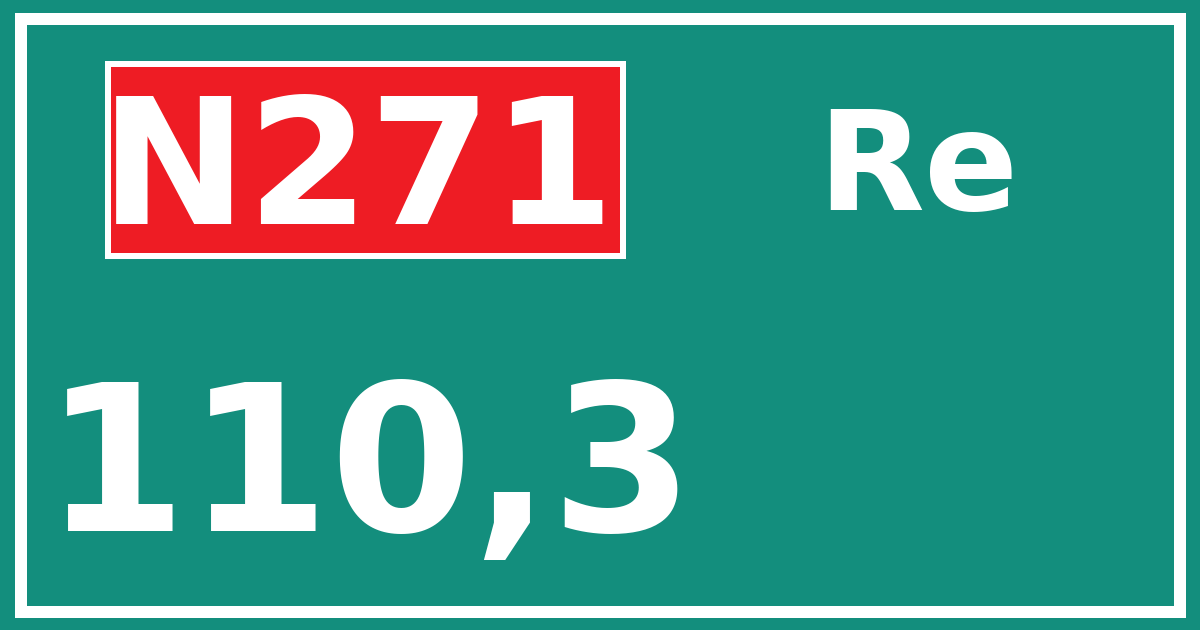 Hectometerbord N271 110,3 zijde Re