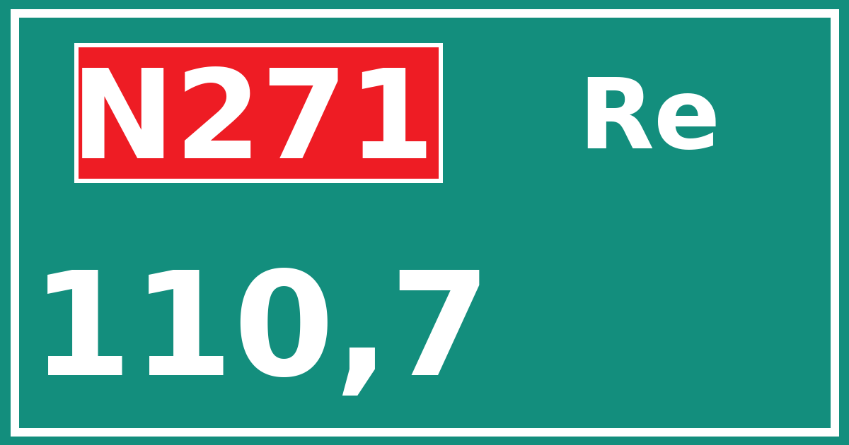 Hectometerbord N271 110,7 zijde Re
