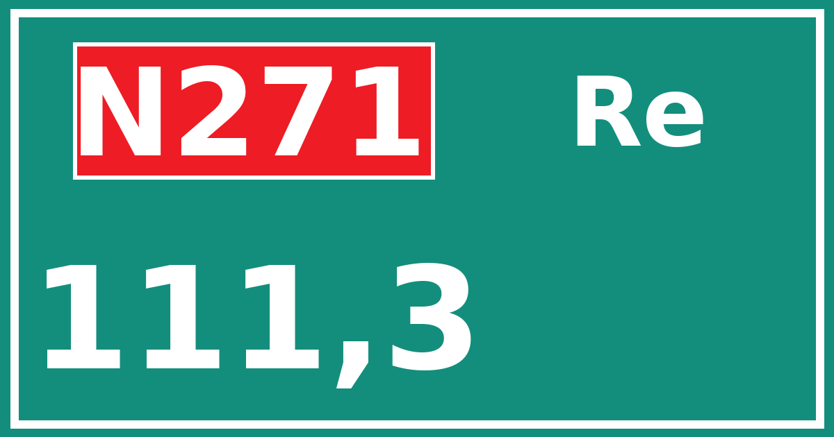 Hectometerbord N271 111,3 zijde Re