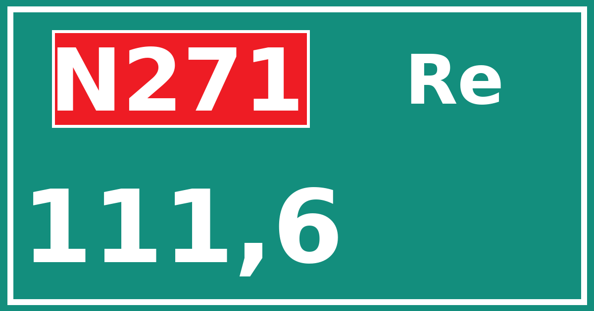 Hectometerbord N271 111,6 zijde Re