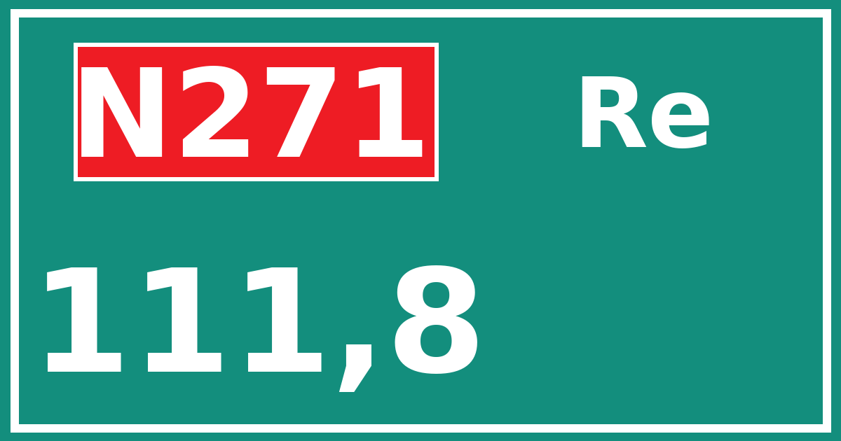 Hectometerbord N271 111,8 zijde Re