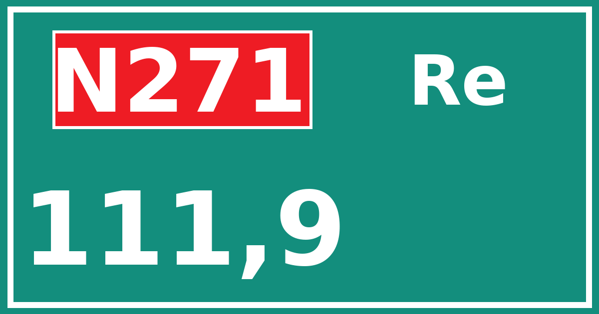 Hectometerbord N271 111,9 zijde Re
