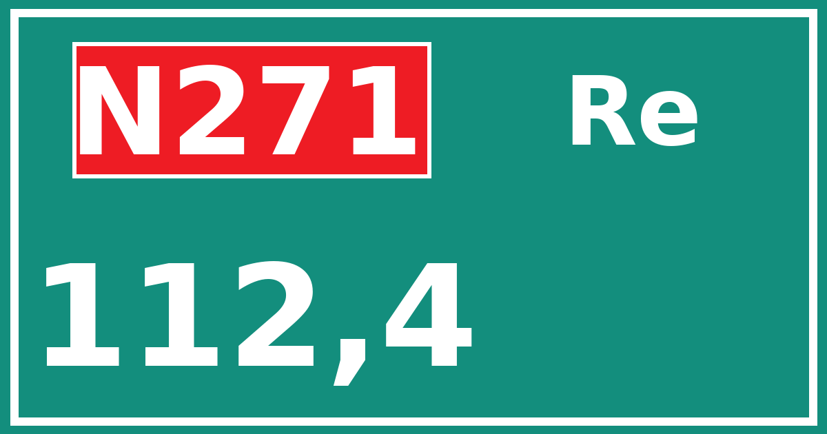 Hectometerbord N271 112,4 zijde Re