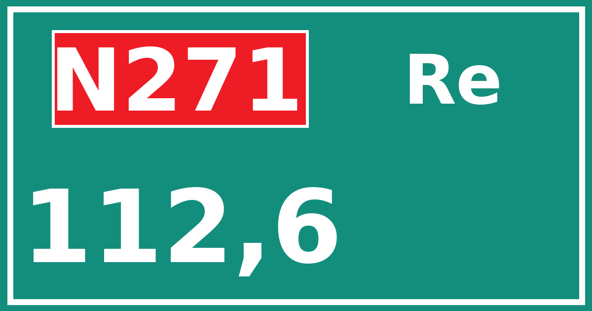 Hectometerbord N271 112,6 zijde Re