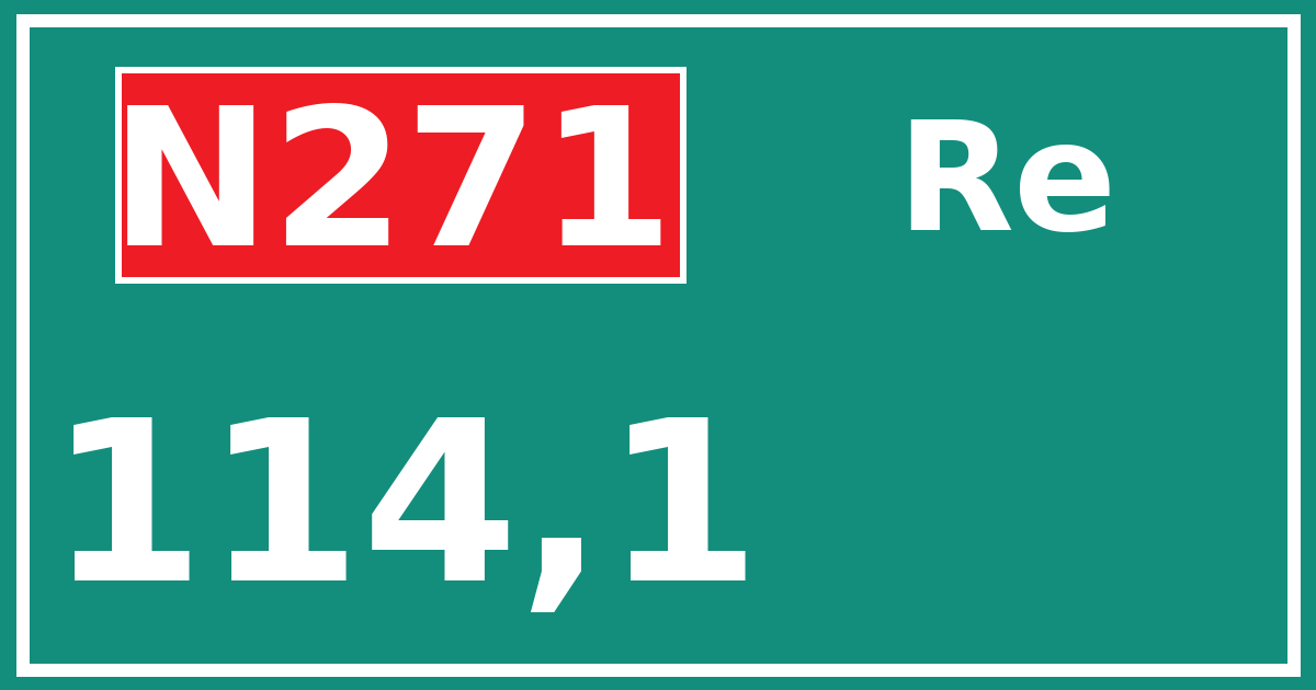 Hectometerbord N271 114,1 zijde Re