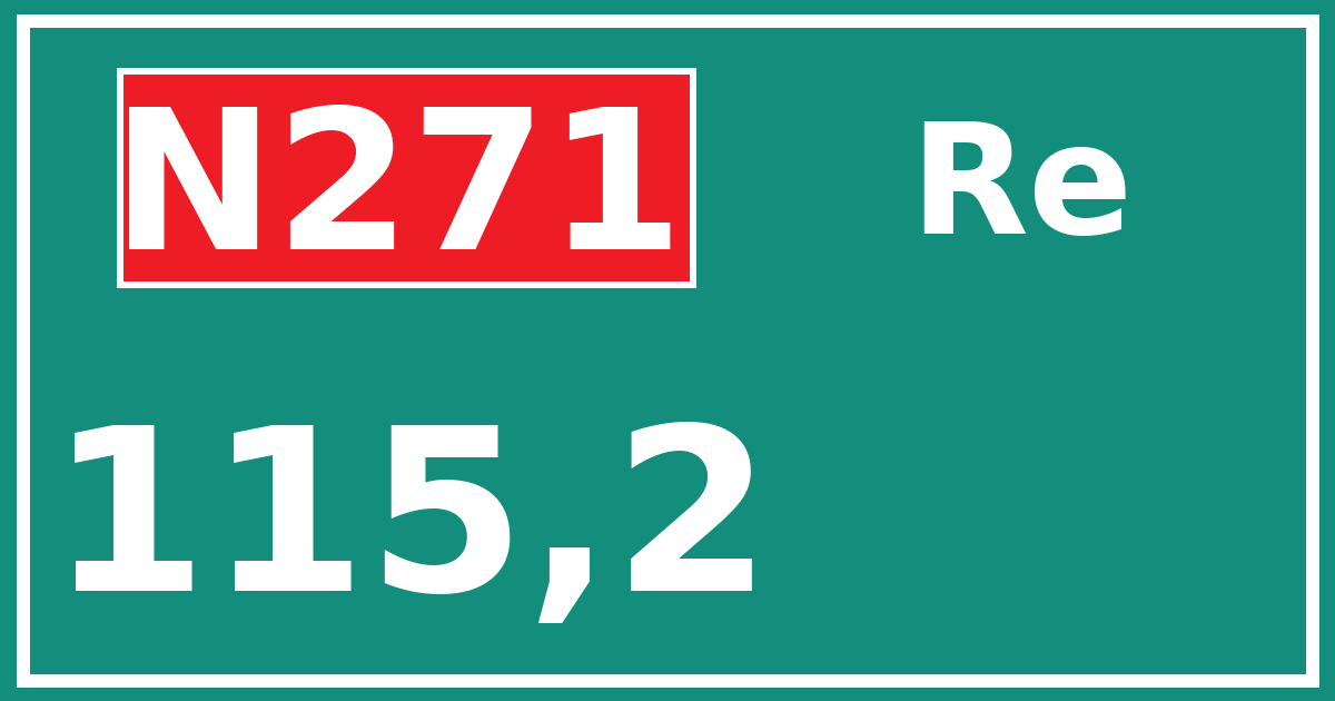 Hectometerbord N271 115,2 zijde Re