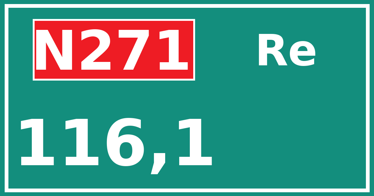 Hectometerbord N271 116,1 zijde Re