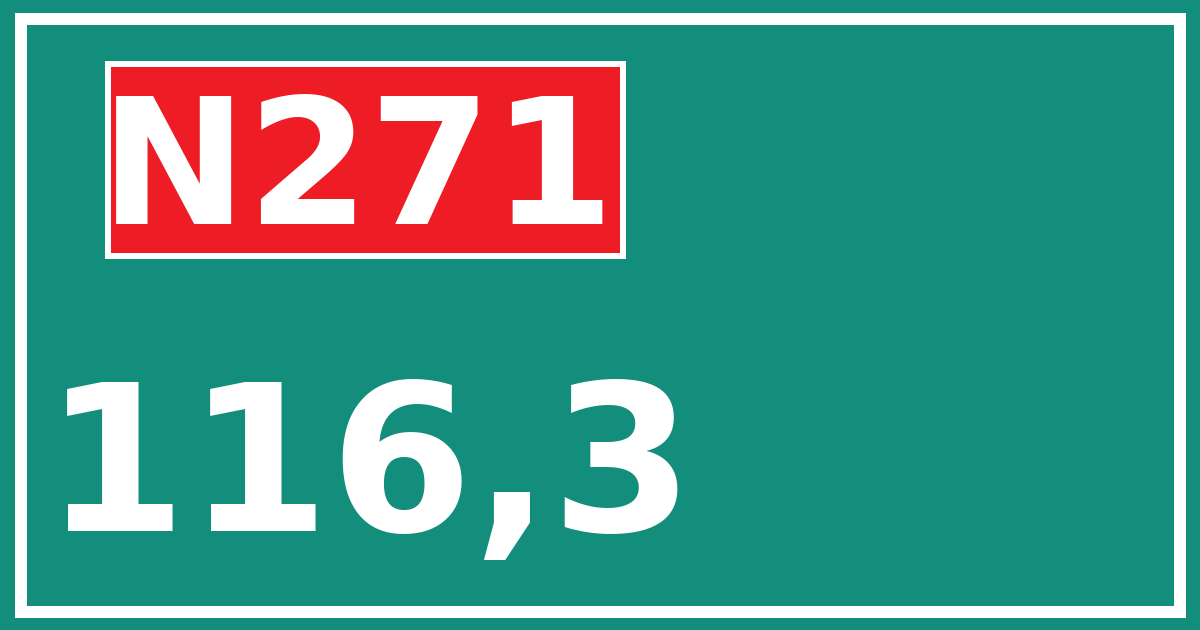 Hectometerbord N271 116,3