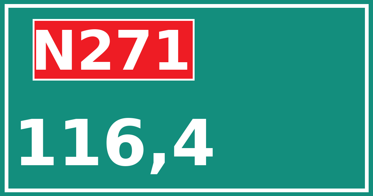 Hectometerbord N271 116,4