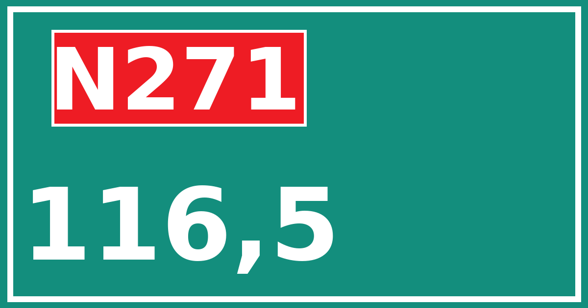 Hectometerbord N271 116,5