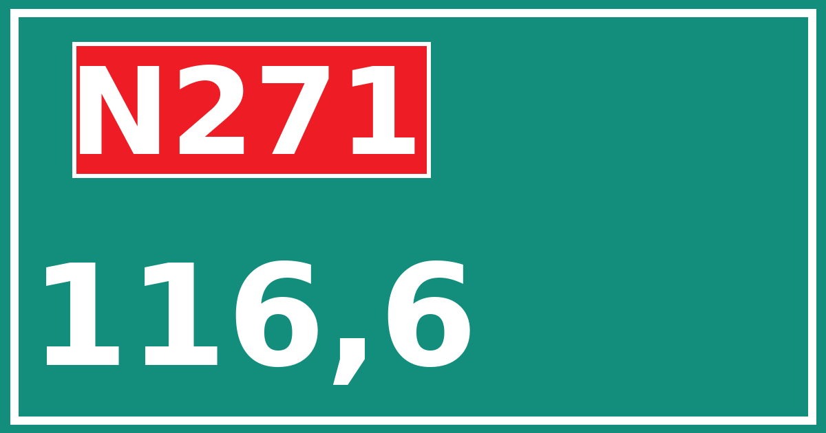 Hectometerbord N271 116,6