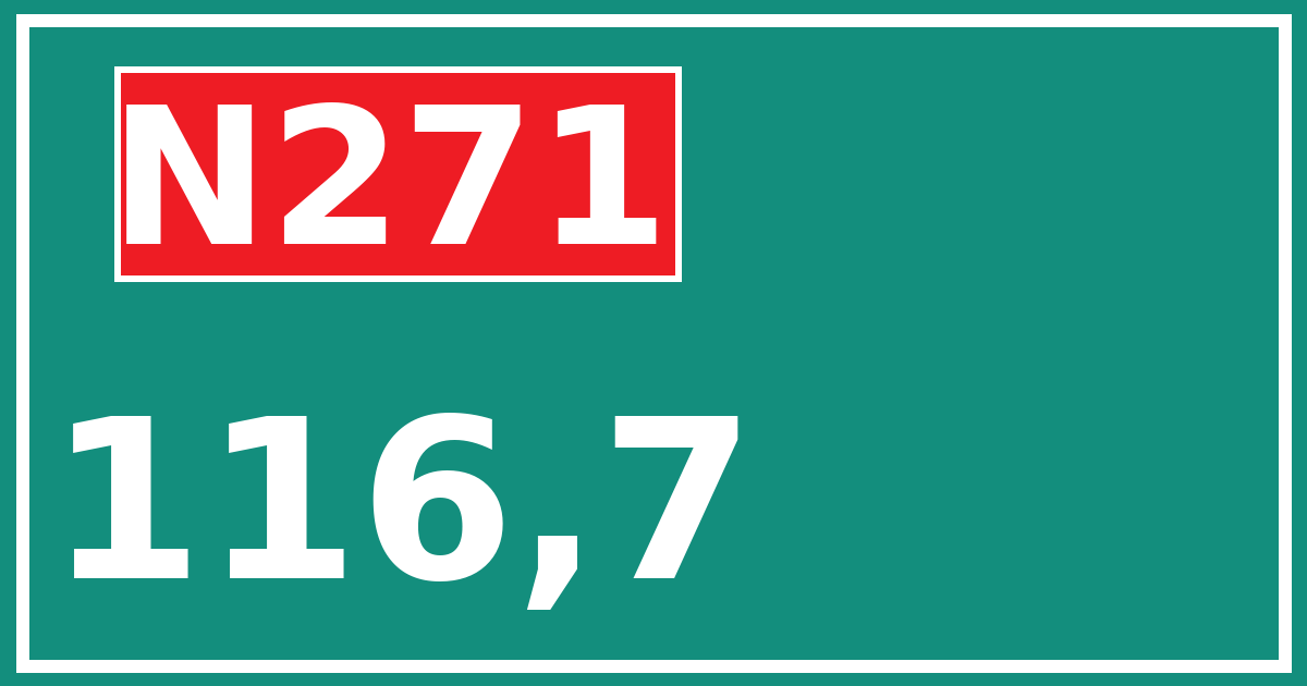 Hectometerbord N271 116,7