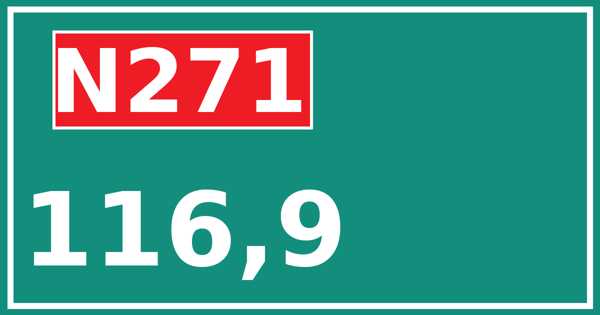 Hectometerbord N271 116,9