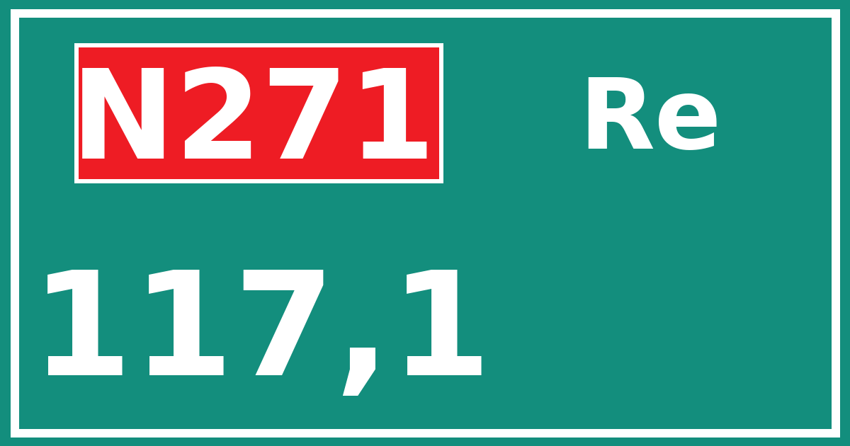 Hectometerbord N271 117,1 zijde Re