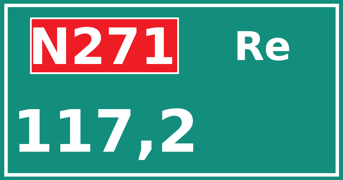 Hectometerbord N271 117,2 zijde Re