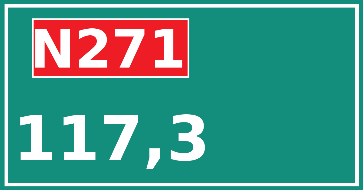Hectometerbord N271 117,3