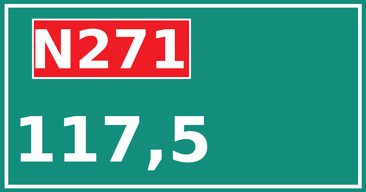 Hectometerbord N271 117,5