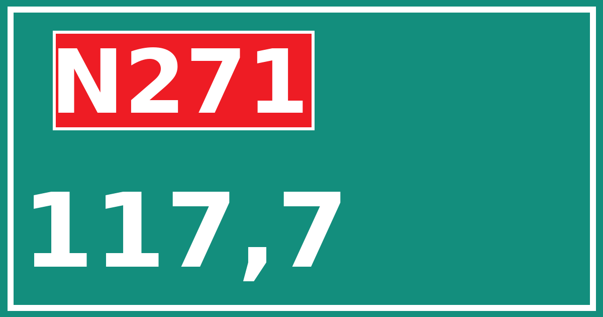 Hectometerbord N271 117,7
