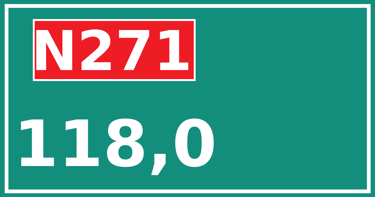 Hectometerbord N271 118,0