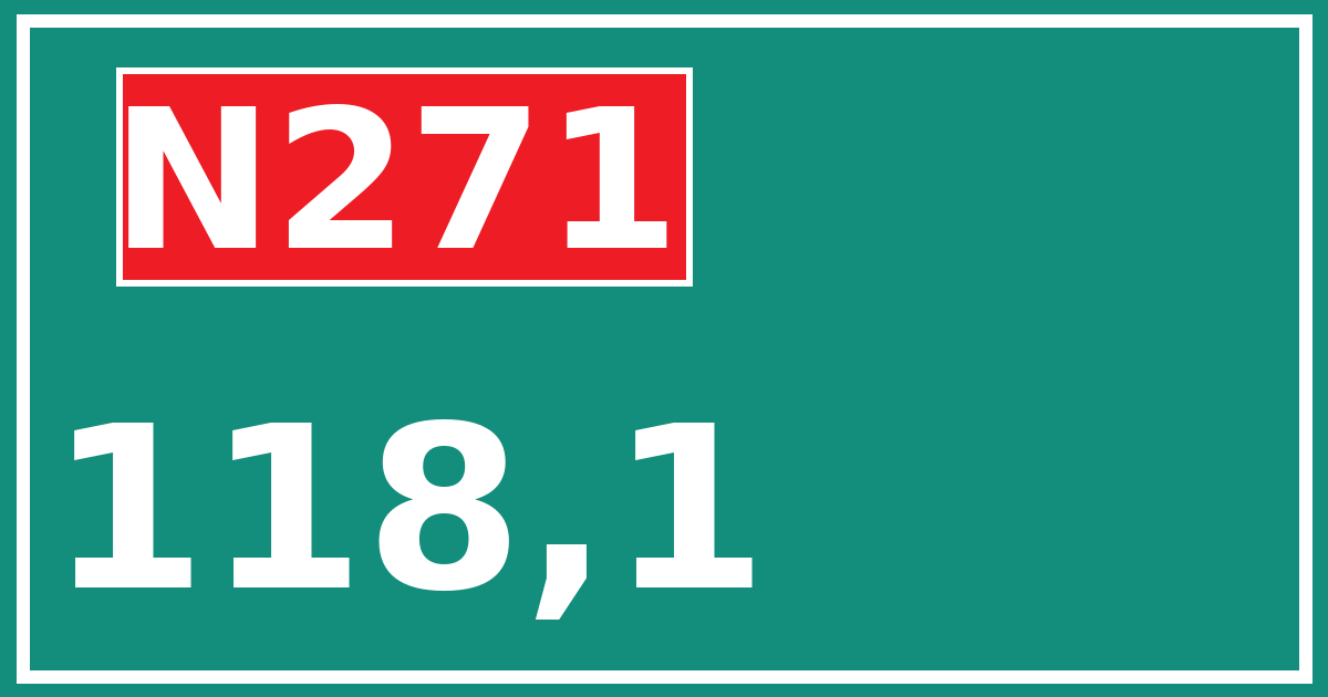 Hectometerbord N271 118,1