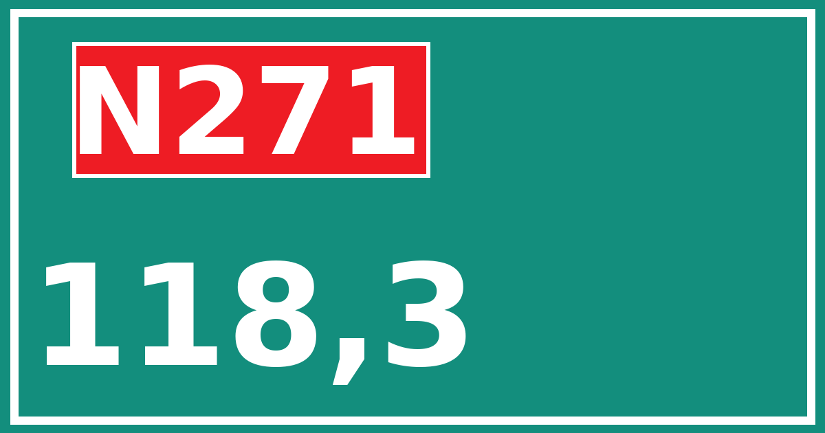 Hectometerbord N271 118,3