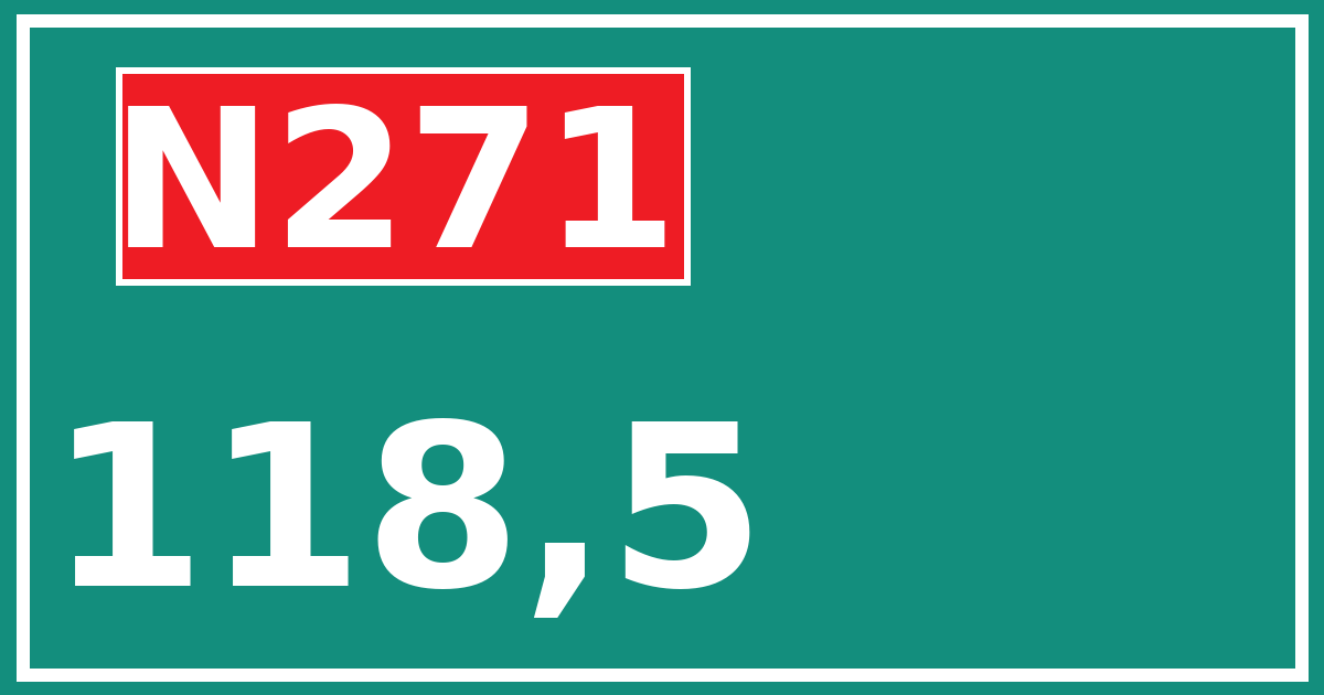 Hectometerbord N271 118,5