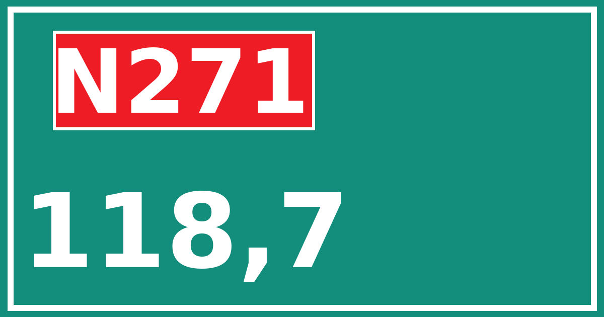 Hectometerbord N271 118,7