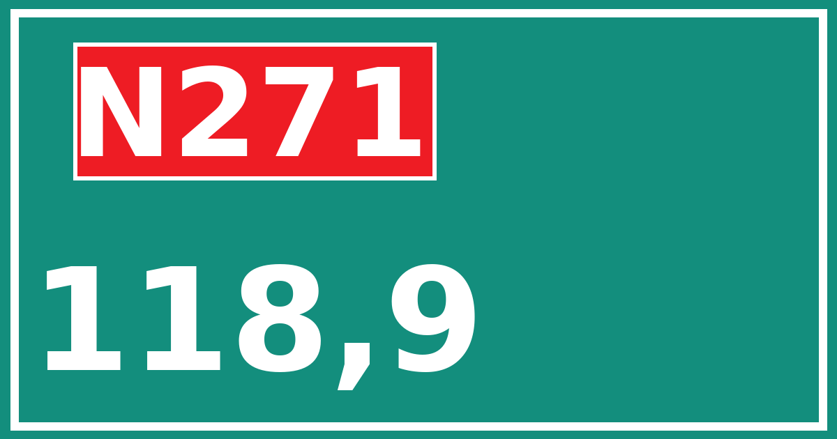 Hectometerbord N271 118,9