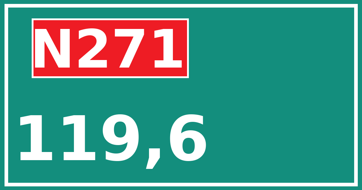 Hectometerbord N271 119,6