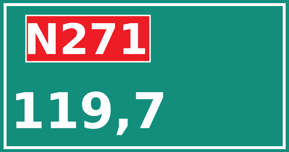 Hectometerbord N271 119,7