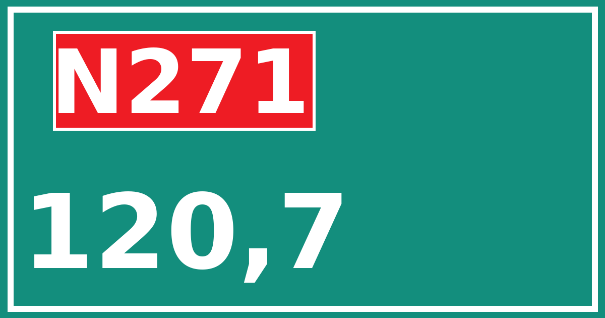 Hectometerbord N271 120,7