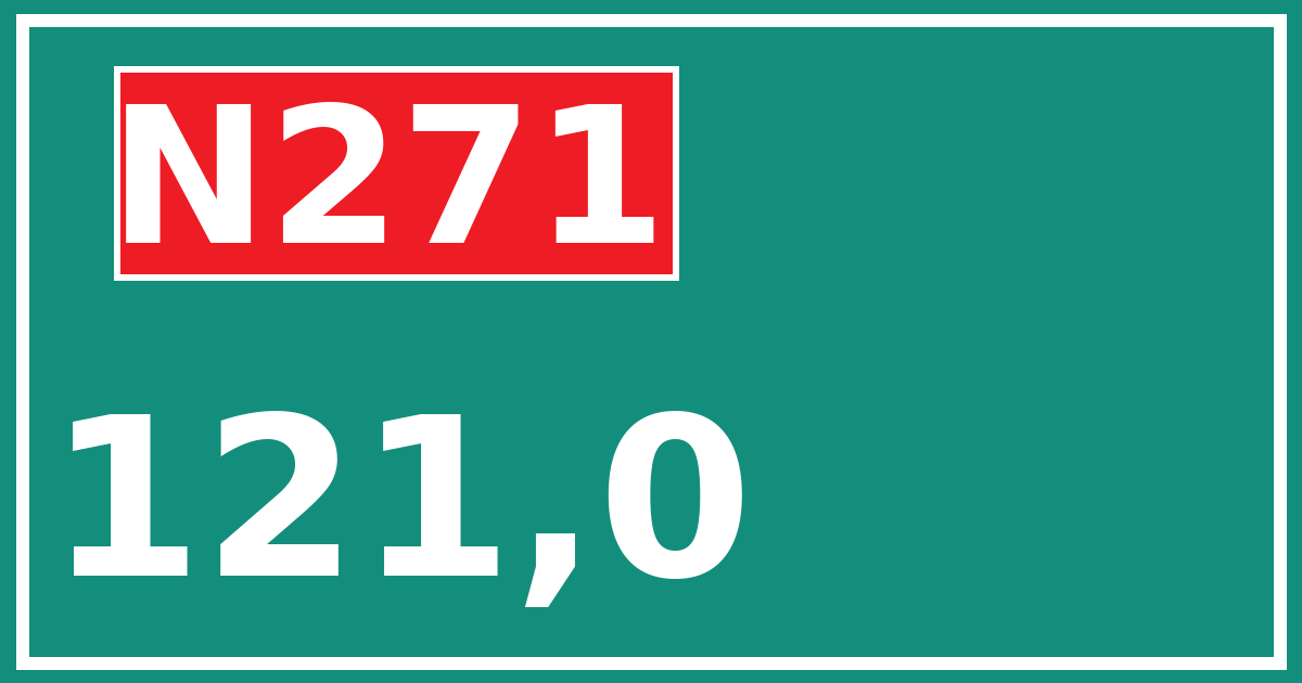 Hectometerbord N271 121,0