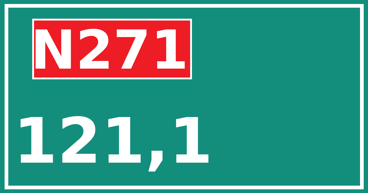 Hectometerbord N271 121,1