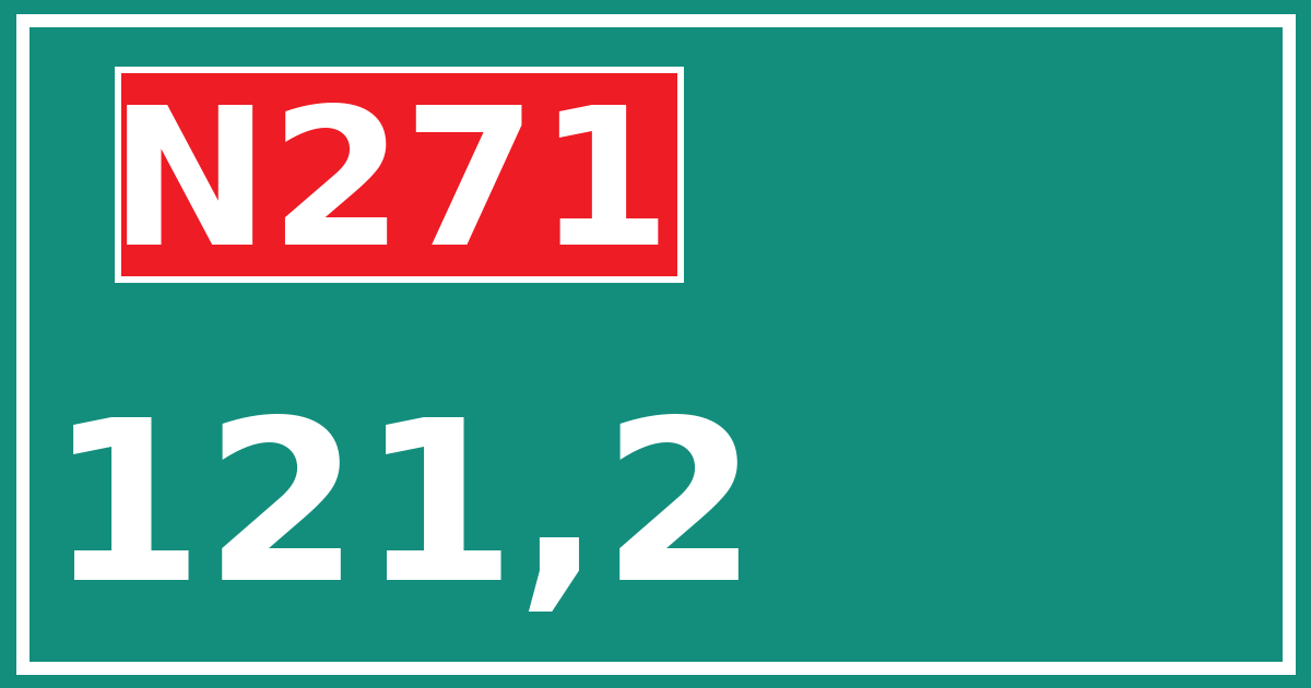 Hectometerbord N271 121,2