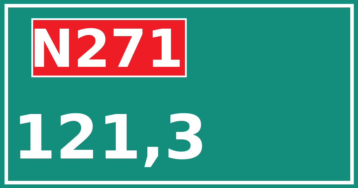 Hectometerbord N271 121,3