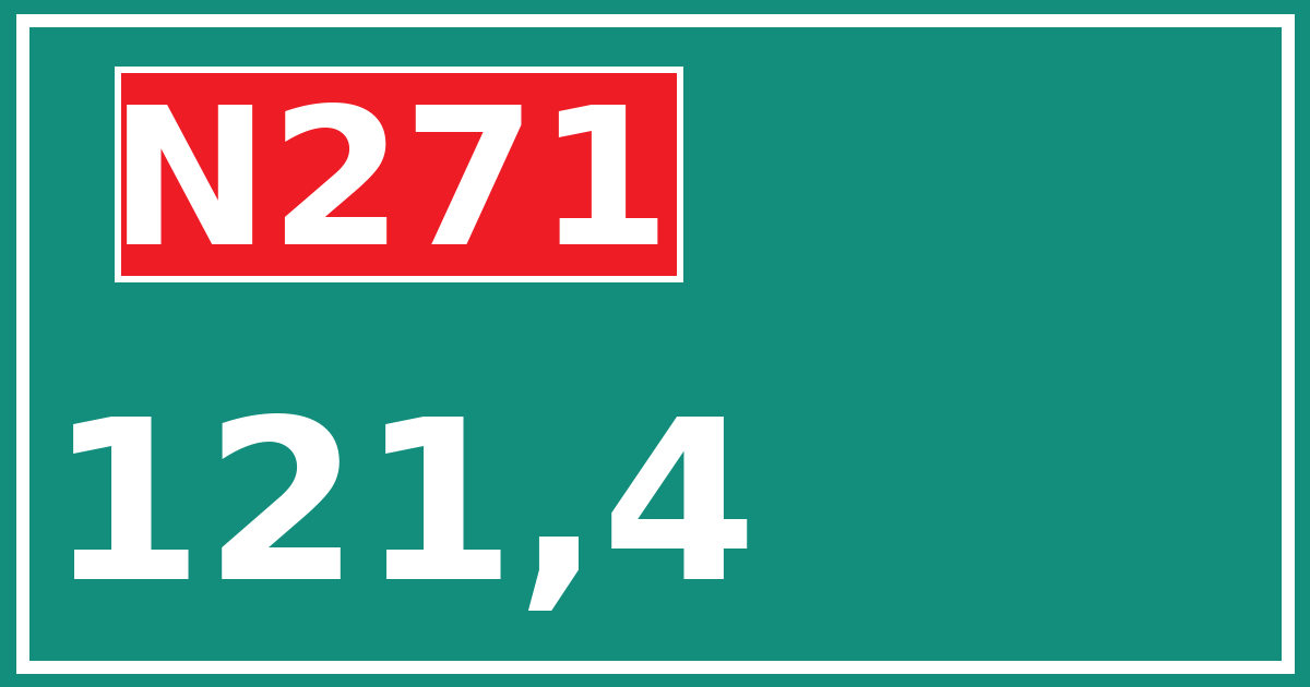 Hectometerbord N271 121,4