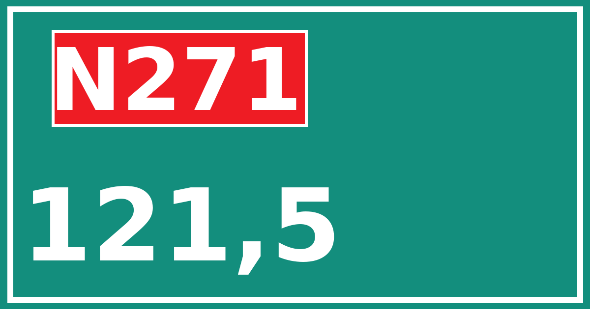 Hectometerbord N271 121,5