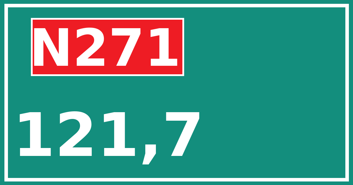 Hectometerbord N271 121,7