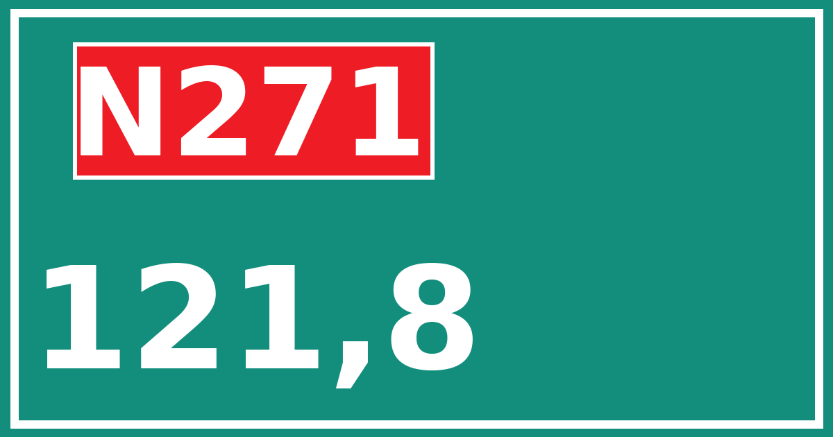 Hectometerbord N271 121,8