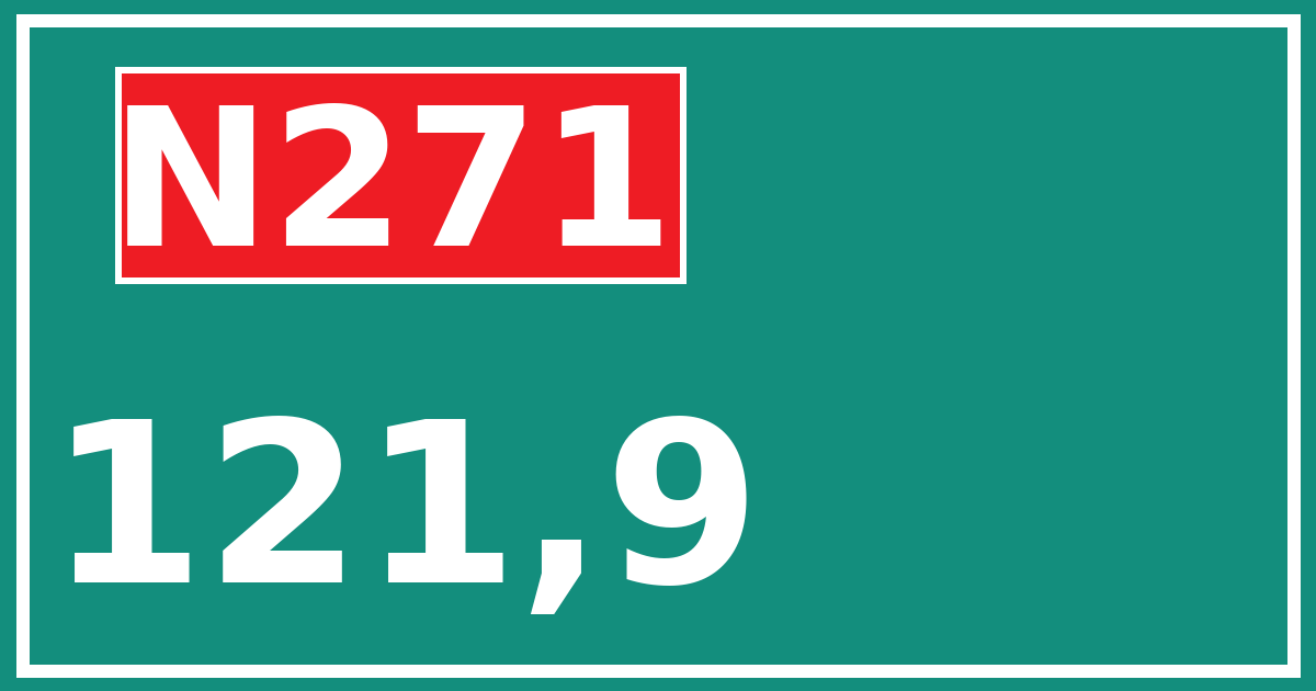 Hectometerbord N271 121,9