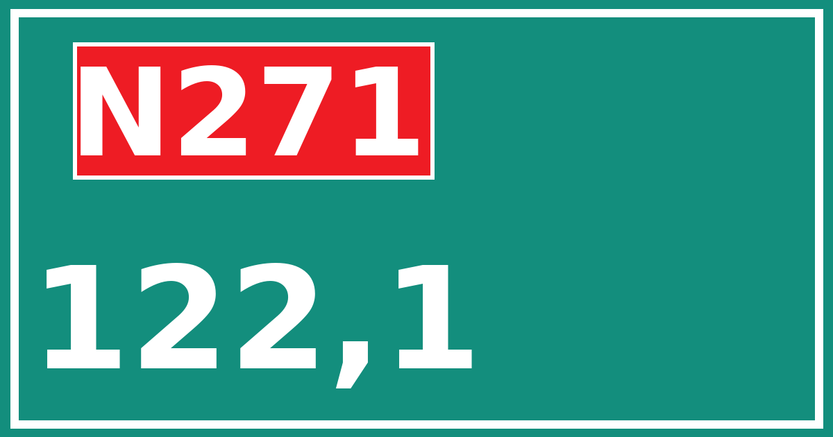 Hectometerbord N271 122,1